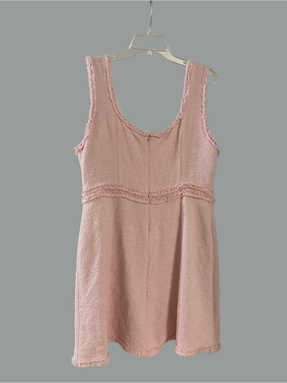 Zara Pink Square-Neck Tweed Mini Dress - Picture 6 of 8